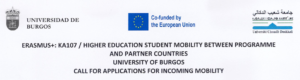 Appel à candidatures : Mobilité ERASMUS+ KA107 (Université de Burgos – Espagne)